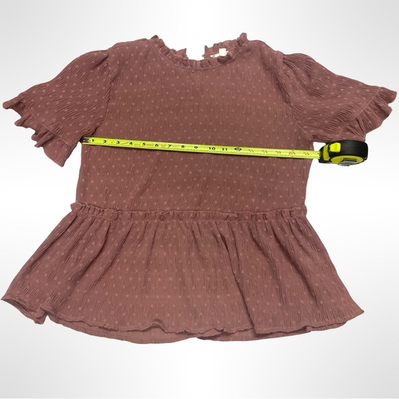 Blu Pepper By Anthropologie Pink Textured Blouse Boho Size Small - Picture 3 of 4